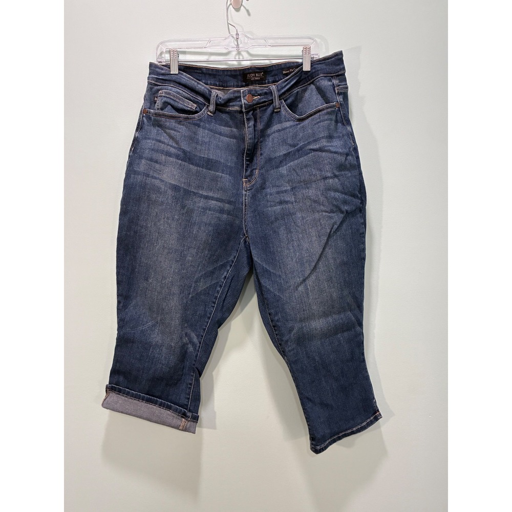 Judy Blue Skinny Fit Capri Jeans Dark Wash Cuffed Plus Size 20